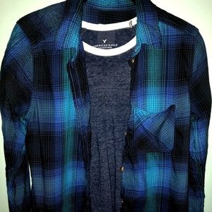 NWOT AMERICAN EAGLE FLANNEL & TEE